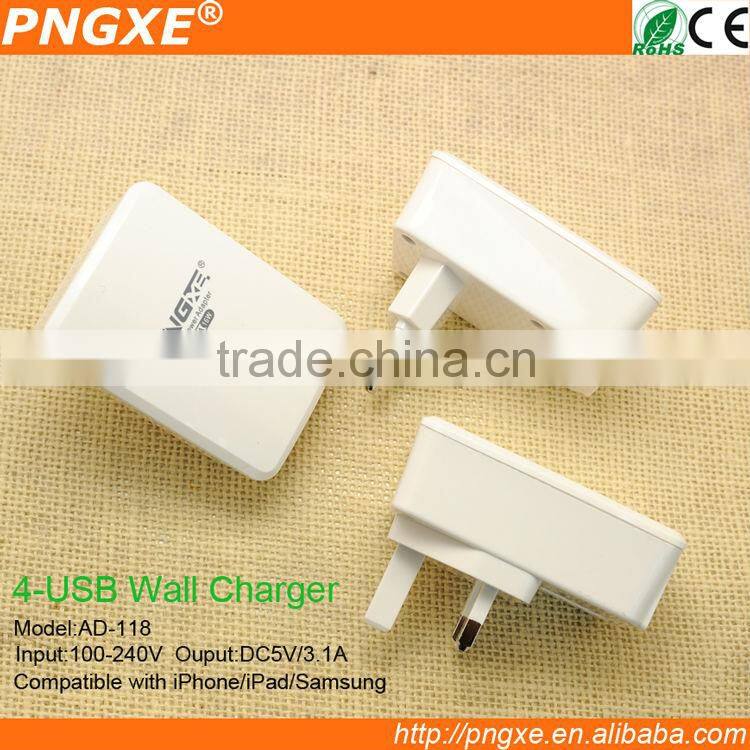 PNGXE multi usb wall chargers 4 port, wholesale usb wall charger for iphone