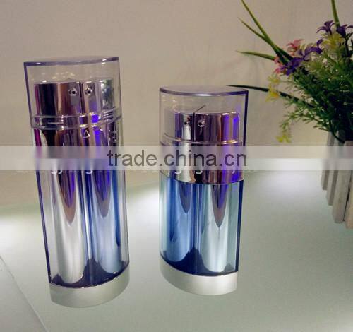 Plastic oblate Dual chamber bottle cosmetic packaging JS-S01