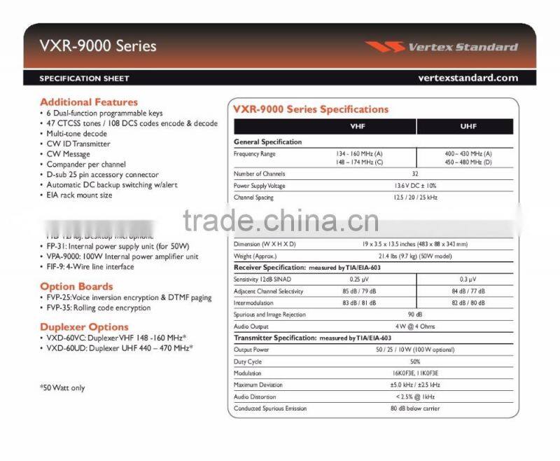 Vertex VXR-9000 UHF Repeater (Original)