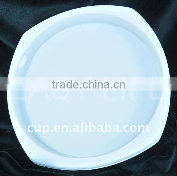23X24cm square round white plastic fruit plate