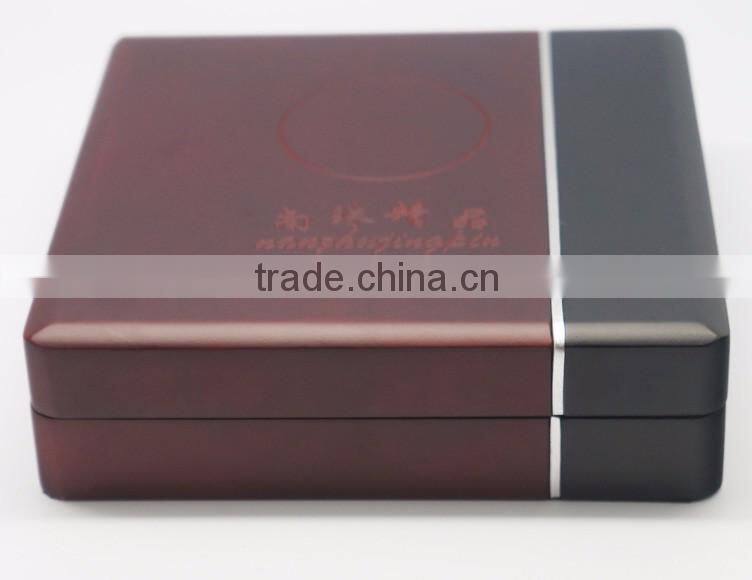 Fashion high end logo print wooden gift boxes wooden jewelry boxes for unique jewelry packaging