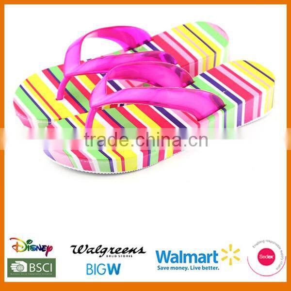 Fashion women's wedge heel flip flops with EVA material