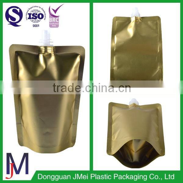 custom print stand up pouch with spout for juice milk packaging