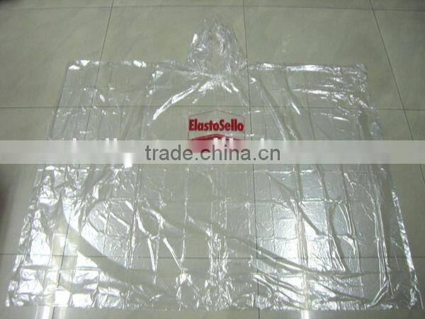 one position Printed disposible rain poncho