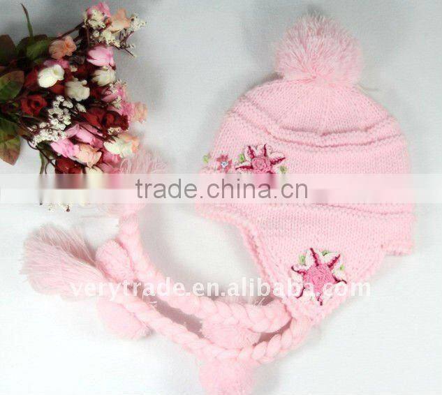 baby's knitted earflap hat