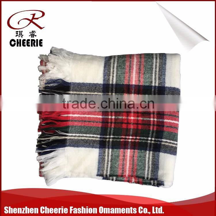 Red and Green Acrylic Christmas blanket scarf shawl 130*140CM