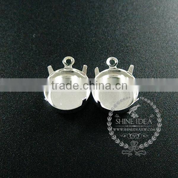 12mm setting size gold plated vintage style round bezel tray DIY pendant charm supplies 1411117