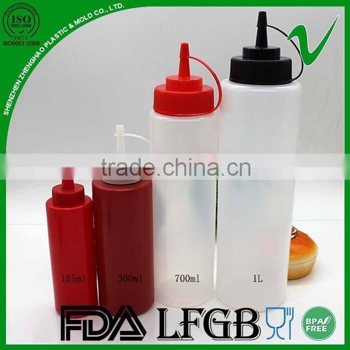 refillable hot sale 1L plastic squeeze bottle with silk-screen printing