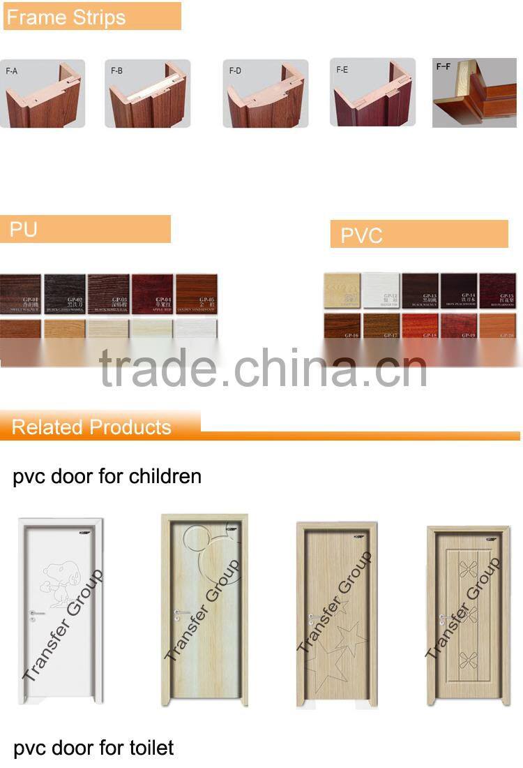 solid wooden doors with pvc coating swing style door