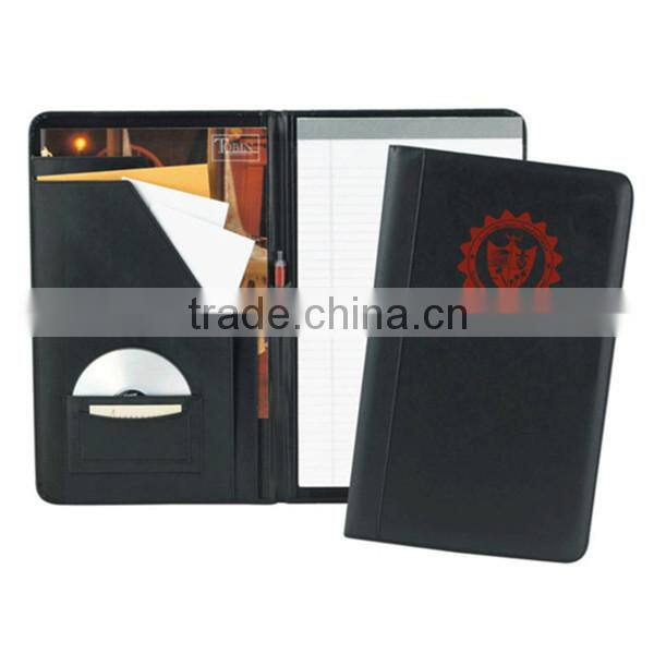 Custom Black Business Card Padfolio Leather Document File Presentation Folders