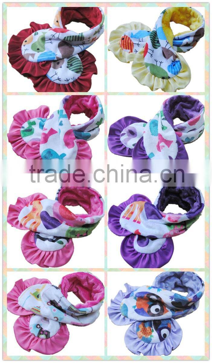 OEKO-TEX Standard 100 Fleece Minky Material Baby Girl Warm Ruffle Scarf For Decor