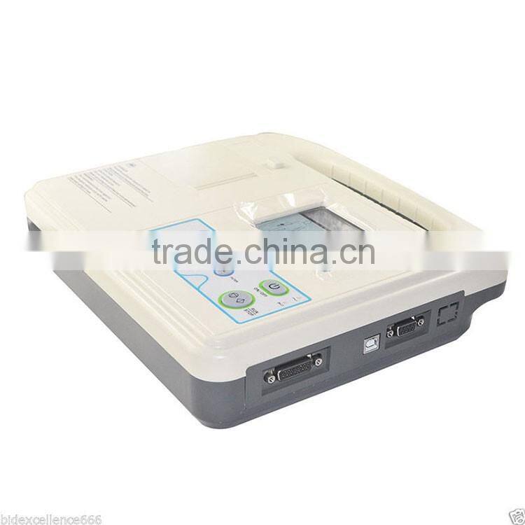 High quality 3.8 inch LCD 12-lead ECG signal one channel digital ECG machine