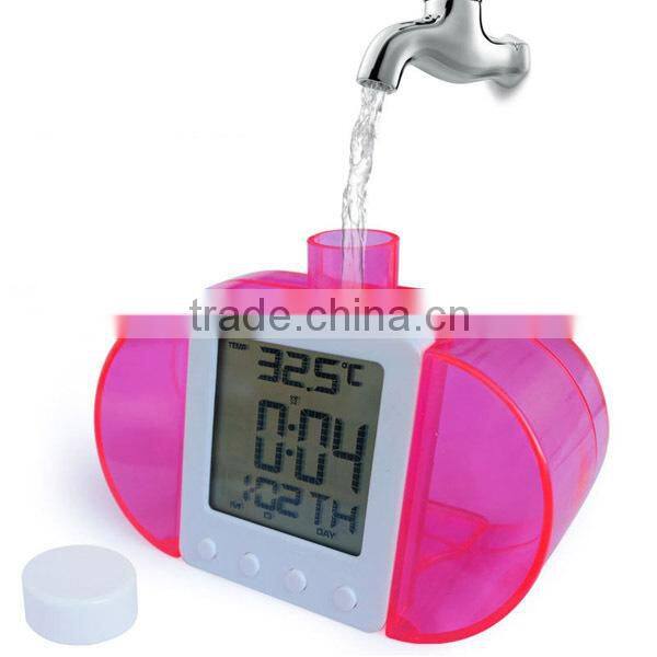 Eco-friendly Water Power Digital LCD Clock Novelty Self Energy