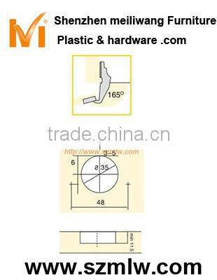 165 degree half overlay concealed hinge