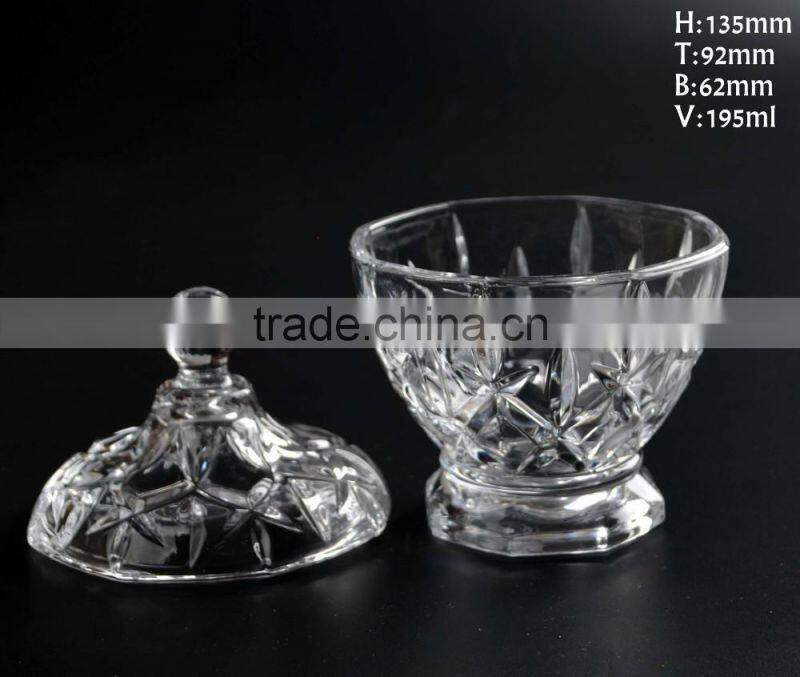 Decorative Embossed GLASS CANDY JAR wholesale