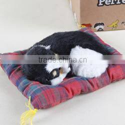 Artificial rabbit fur dog toy,New product sleeping breathing toy dog