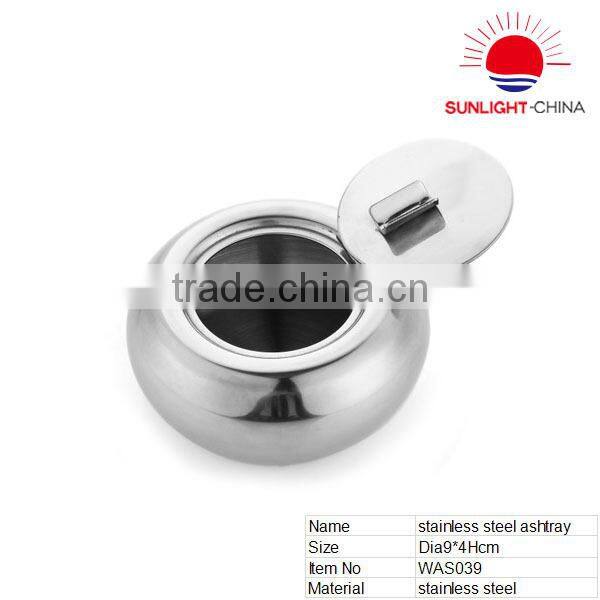 round stainless steel table ashtray with lid