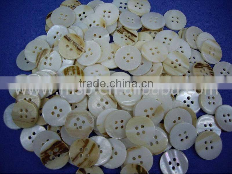 natural white freshwater shell four holes button