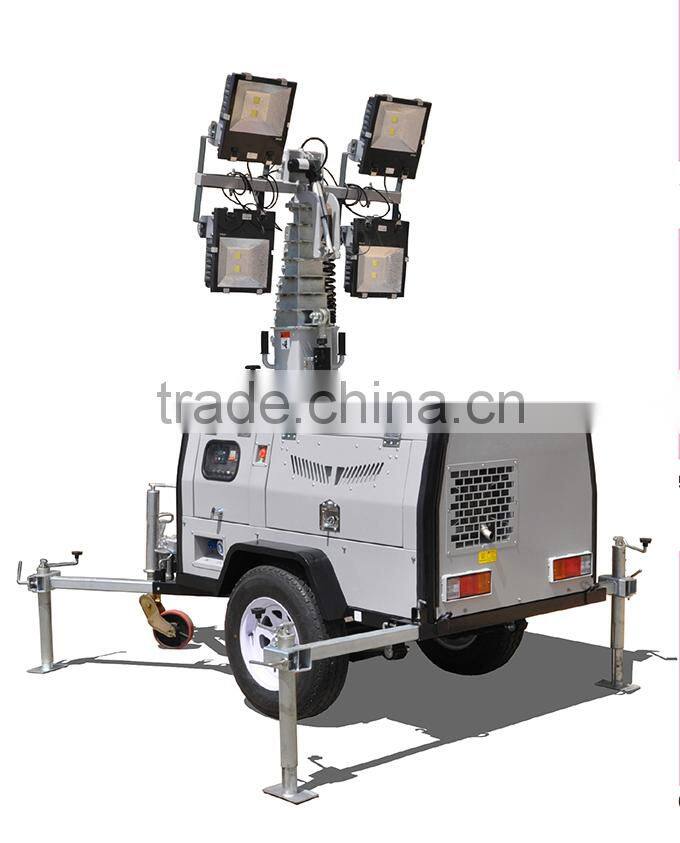 factory supply elevate by hydraulic diesel engine portable light tower