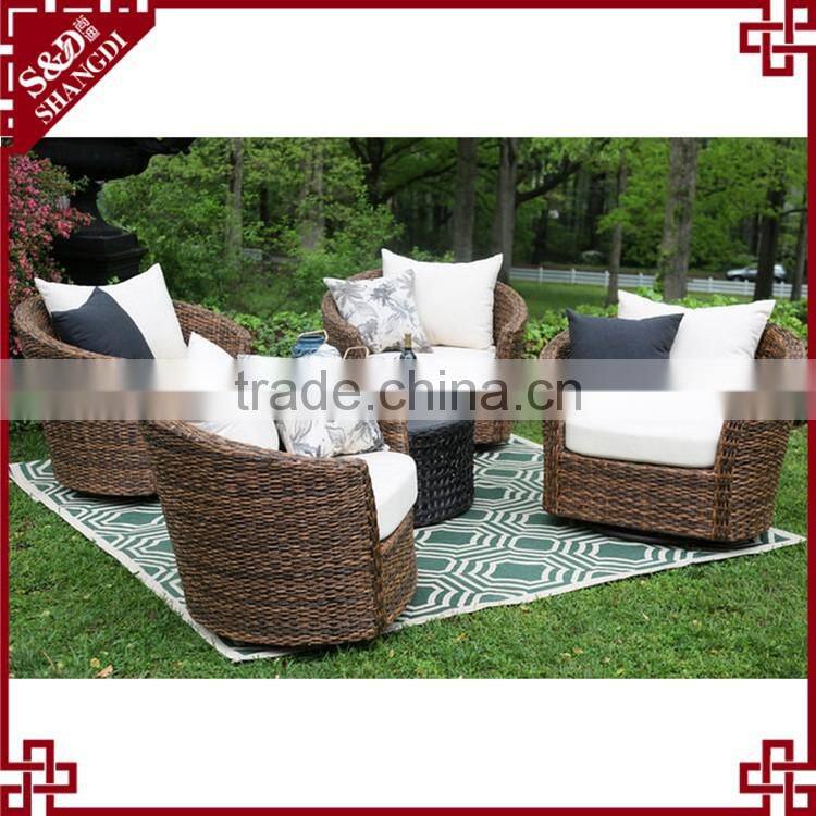 Unique hand woven swivel chairs wicker sofa set outdoor patio furniture