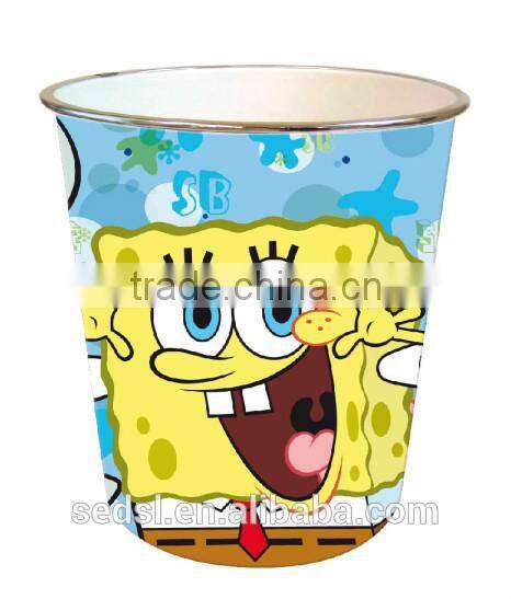 PP material Home use colorful transparent rubbish can