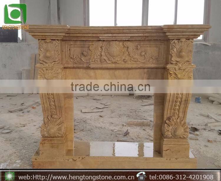 Modern Style Decorative Marble Marble Carving Fireplace Surround