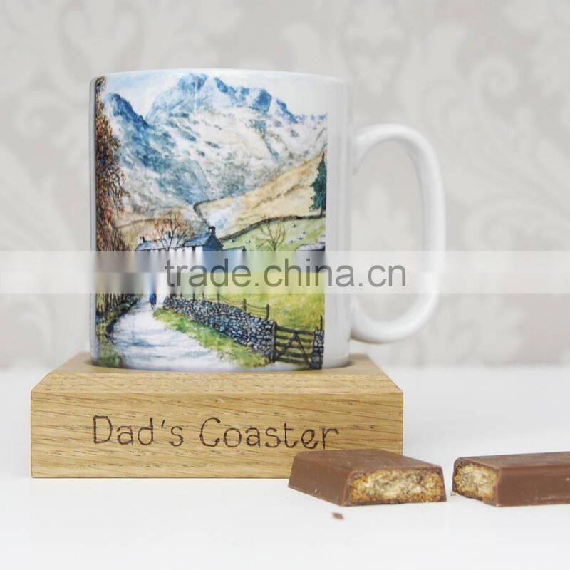 High Quality Wooden Coaster with Groove Wooden Trivet Original Oak Coaster Customerize Wooden Tea Cup Mat