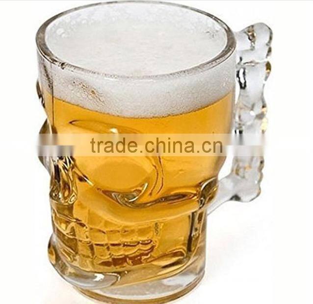 High Clear skull glass mug skull beer stein