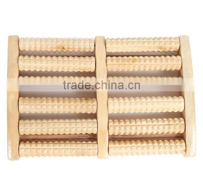 wholesale 6 rows Body Relax Massager Tool Foot Massage Wooden Roller
