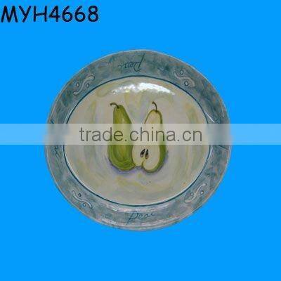 Handmade glazed ceramic oval shaped serving plates