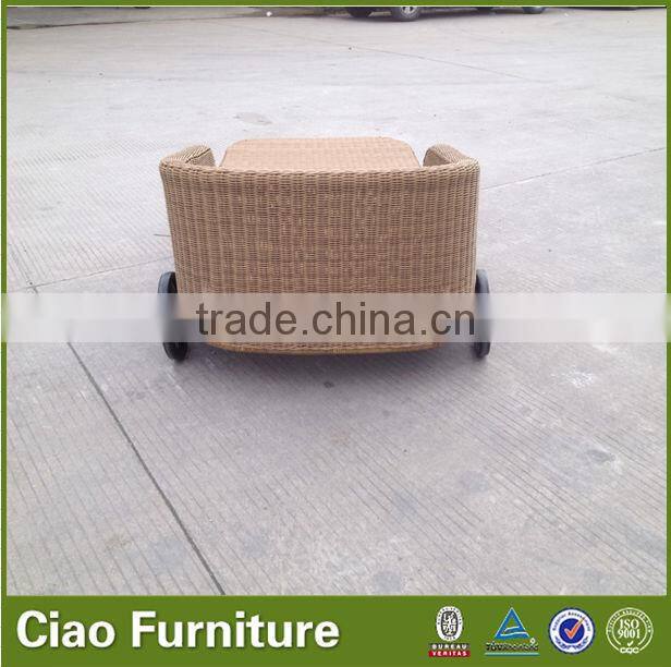 2015 new design hotel furniture rattan sun lounge