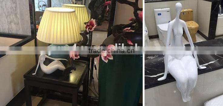 white red black resin naked lady home decration statue art piece