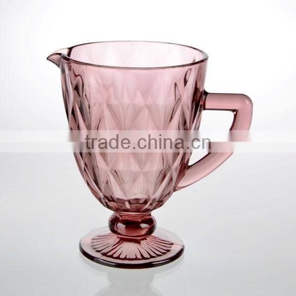 42oz bluepueple crystal diamond desigh glass decanter with the handle