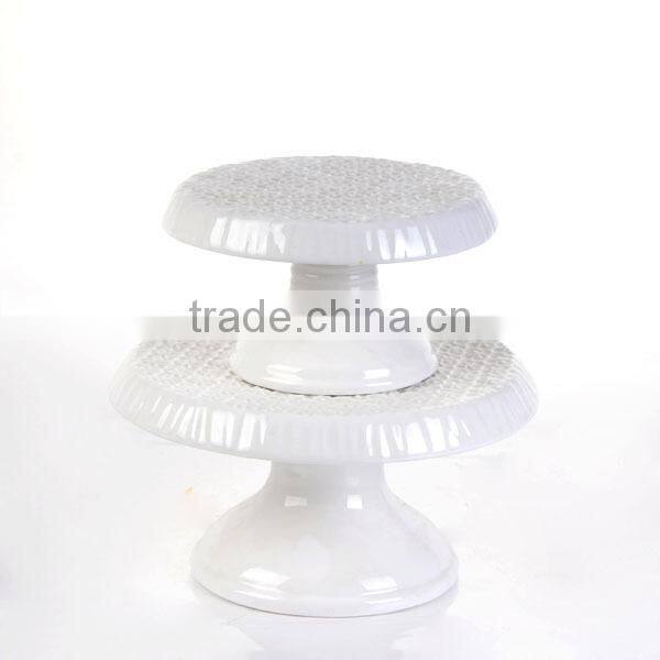 2015 Hot Selling 2 Tier Wedding ceramic cake stand for wedding for party