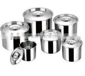 Stainless steel food storage bowl set with covers