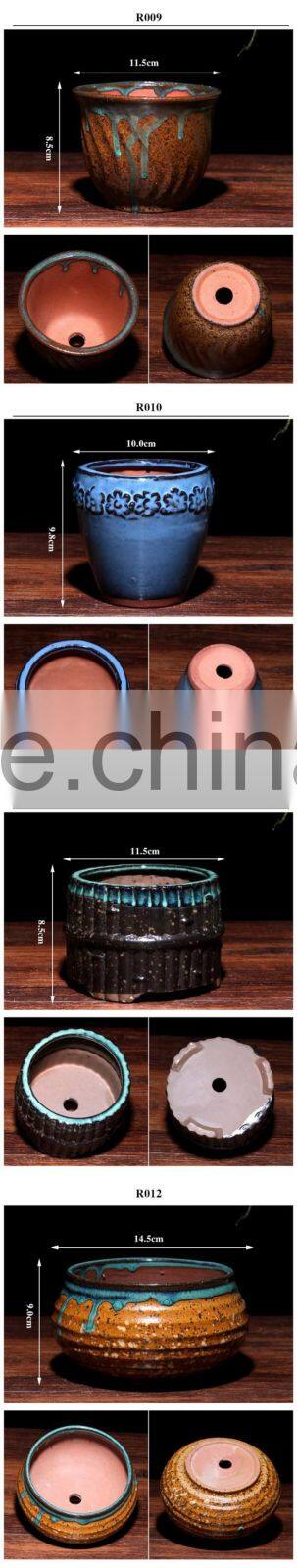 Yixing indoor mini clay flower pots, ceramic cup shaped flower pot