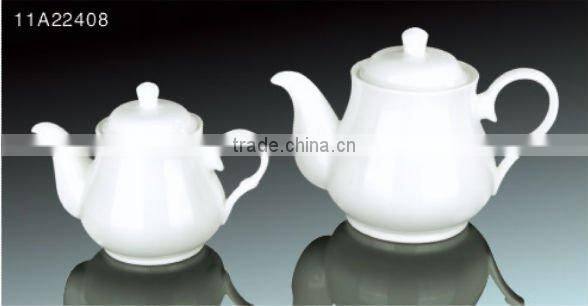Fine bone china white ceramic coffee and tea pot