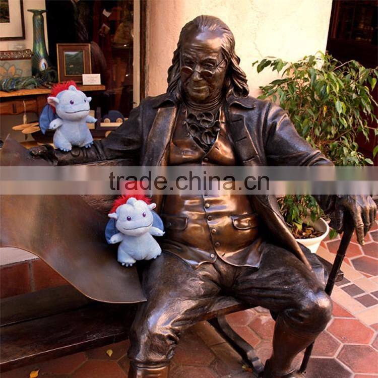 outdoor city decoration bronze benjamin franklin sculpture life size
