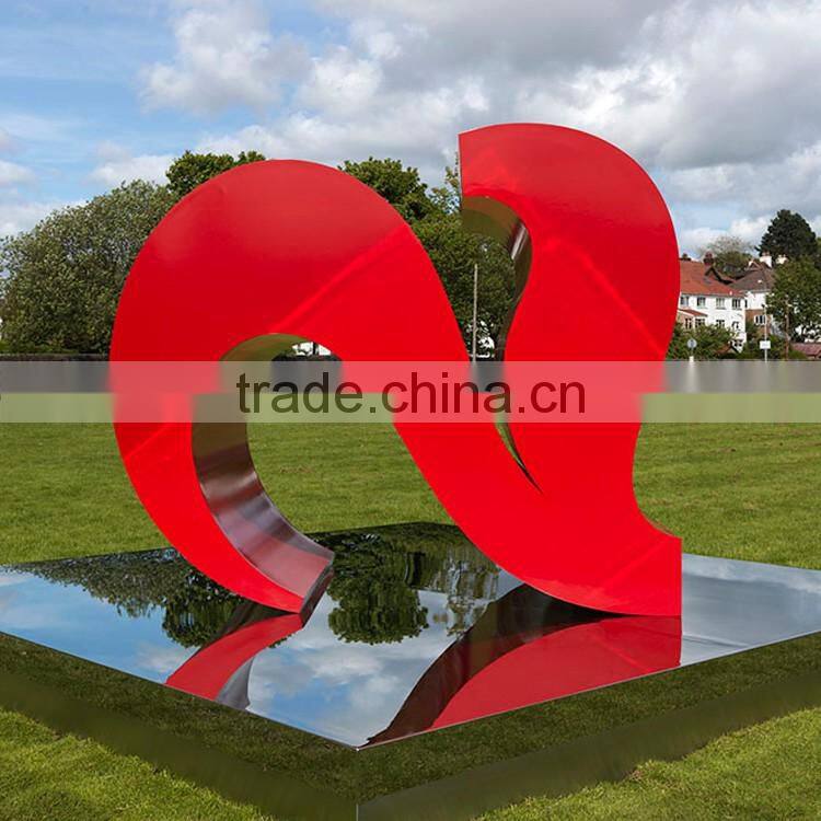 outdoor garden decoration metal craf large two red hearts sculptures