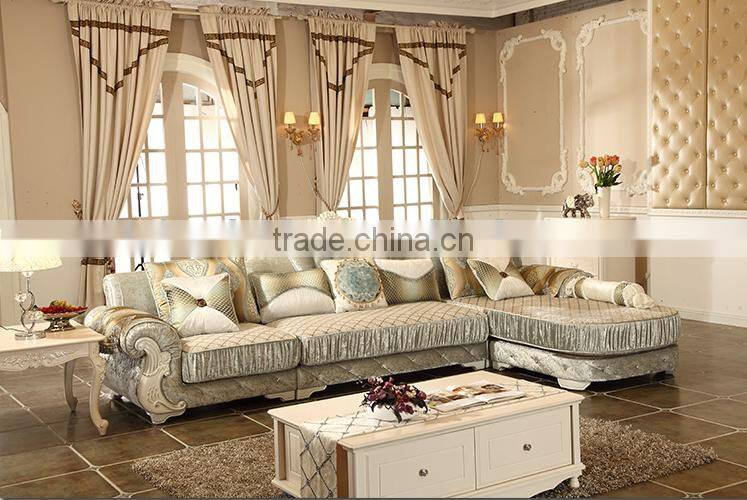 M007 French Upholstery fabric Wooden Sofa Set Furniture Chesterfield Sofa