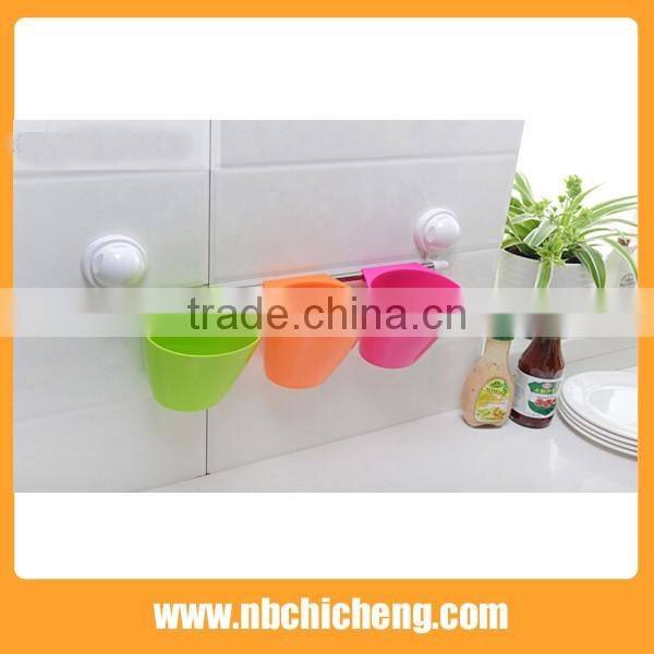Bathroom suction cup single hanging cup rack multi-colored storage box