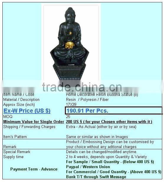 Hand-Carved Fiber Buddha Statue