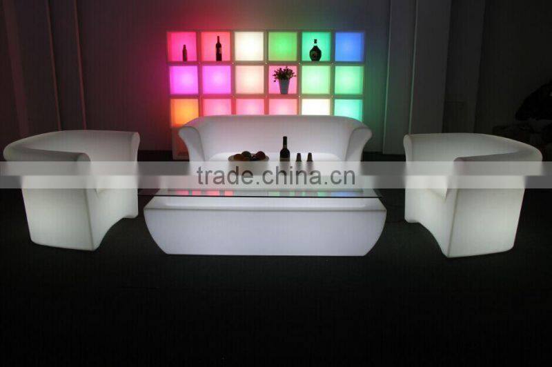 Plastic wholesale nightclub furniture/led bar table /led sofa