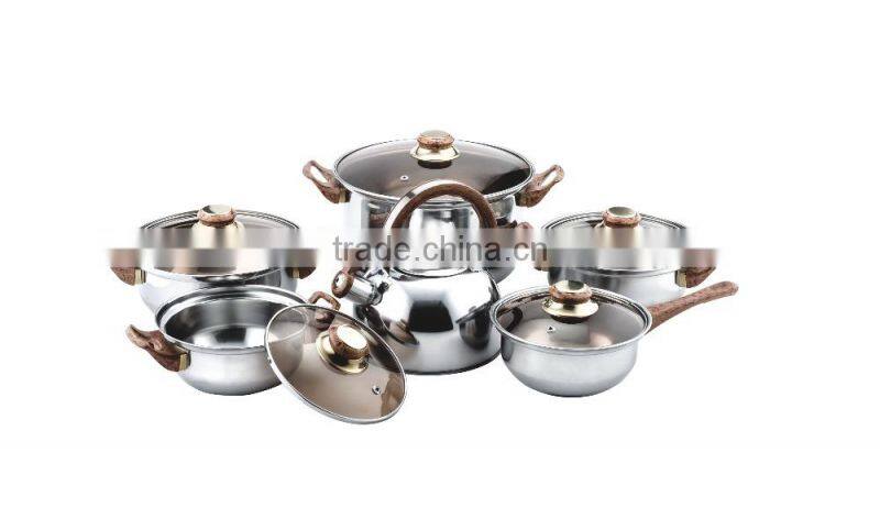 JSD 11PCS Stainless Steel Cookware Set With Kettle