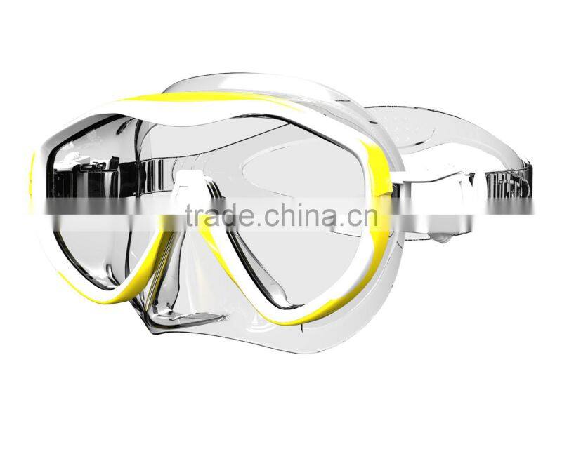 Low volume diving glasses, tempered glass dive mask(MK-102)