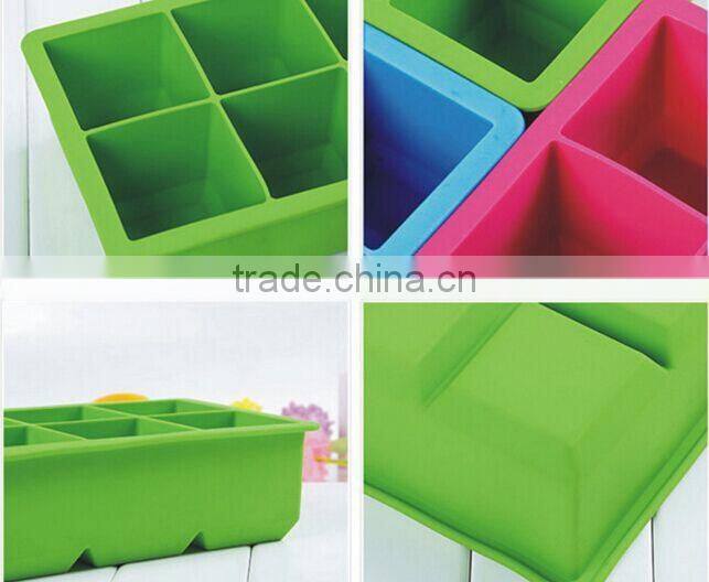 Summber Ice Cube tools 6 Cavity Silicone Square Ice Cube Tray