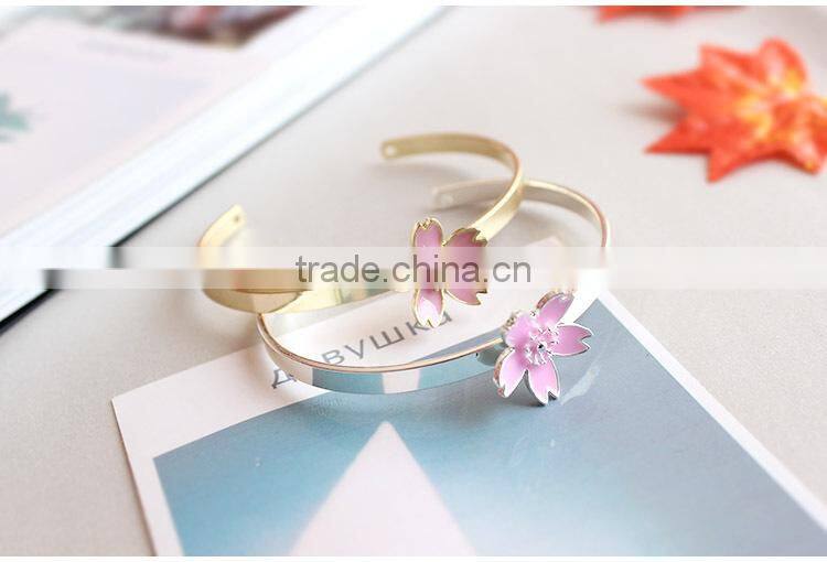 cherry blossom cuff bangle gold bangle flower cuff bangle