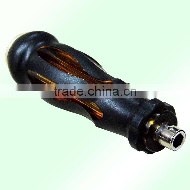 D1070 224 Black and Brown transparent wear heart handle with two use screwdriver