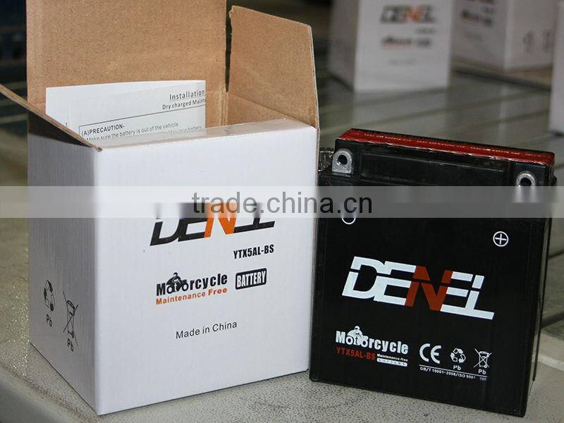 YTX5L-BS Motorcycle Maintenance free Storage Battery