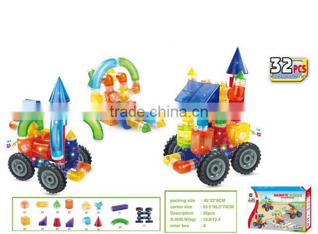 2017 children educational magnetic block building toy 32pcs